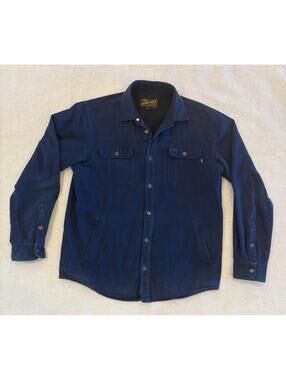 Benny Gold San Francisco Canvas Chore Shirt Jacket Navy Blue Men's Size Large